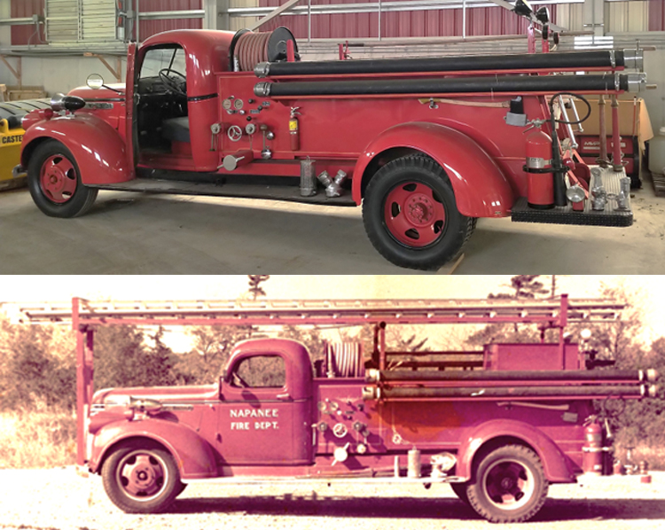 1941-GMC / LaFrance Current photo and historic photo from Napanee